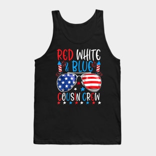 Red White and Blue Cousin Crew 4th Of July flag america Tank Top